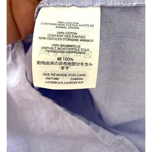 JCrew Button-Back Bell-Sleeve Top Blouse Peri Blue  G2264 Size 0 Business Casual - Picture 8 of 12